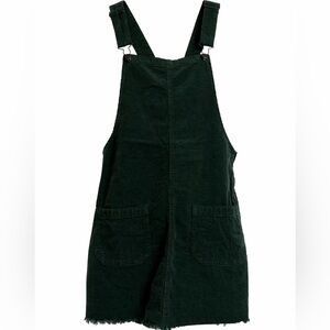 American Eagle Y2K Corduroy Overall Dress Green, size medium, fringe edge
